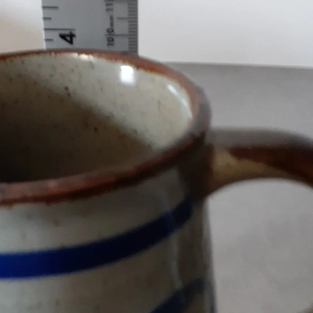 Handmade set of glazed pottery mugs